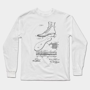 Electric Shoe Sole Vintage Patent Hand Drawing Long Sleeve T-Shirt